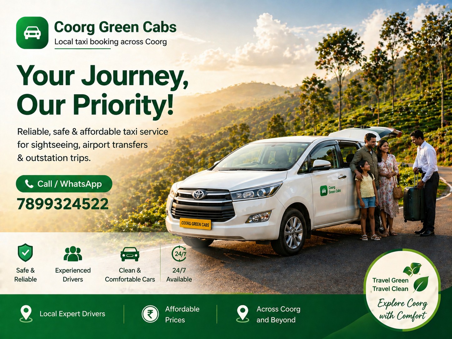 Coorg Green Cabs header banner
